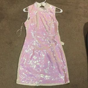 White sequined dress